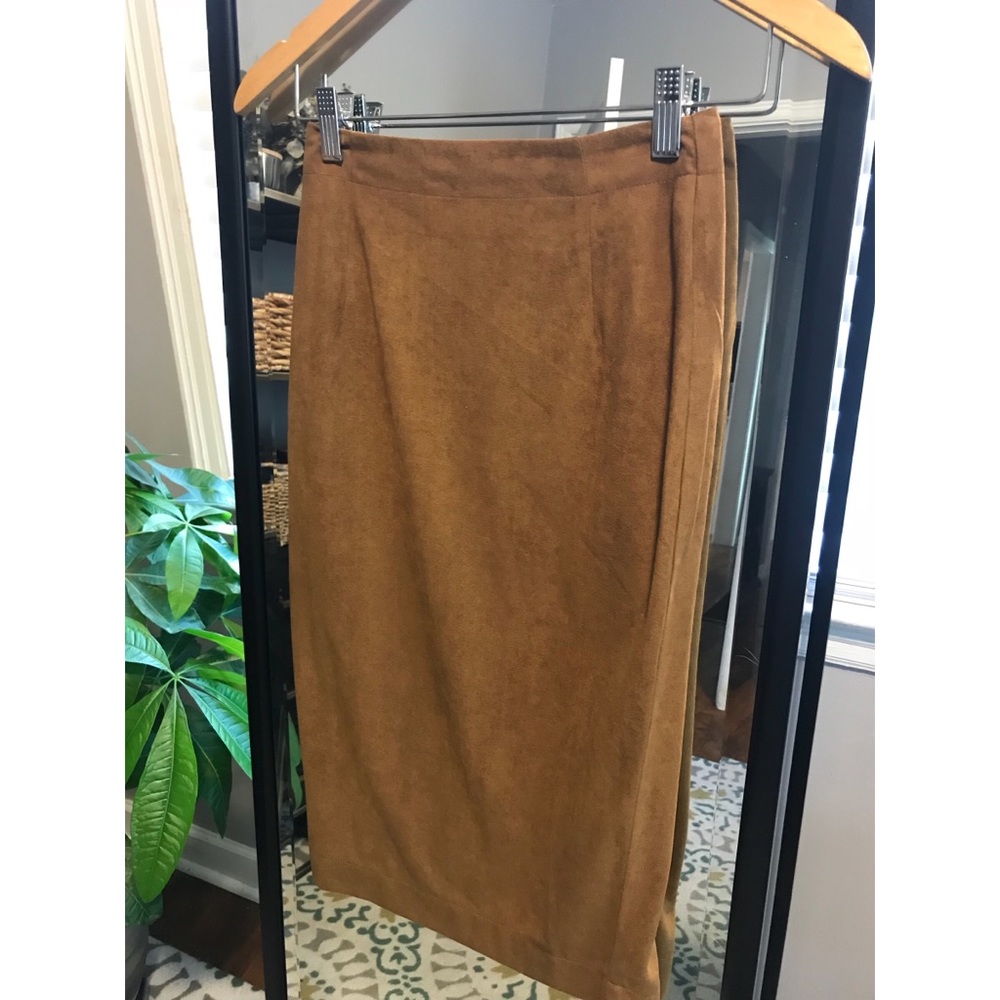 Suede Fitted a Pencil Skirt